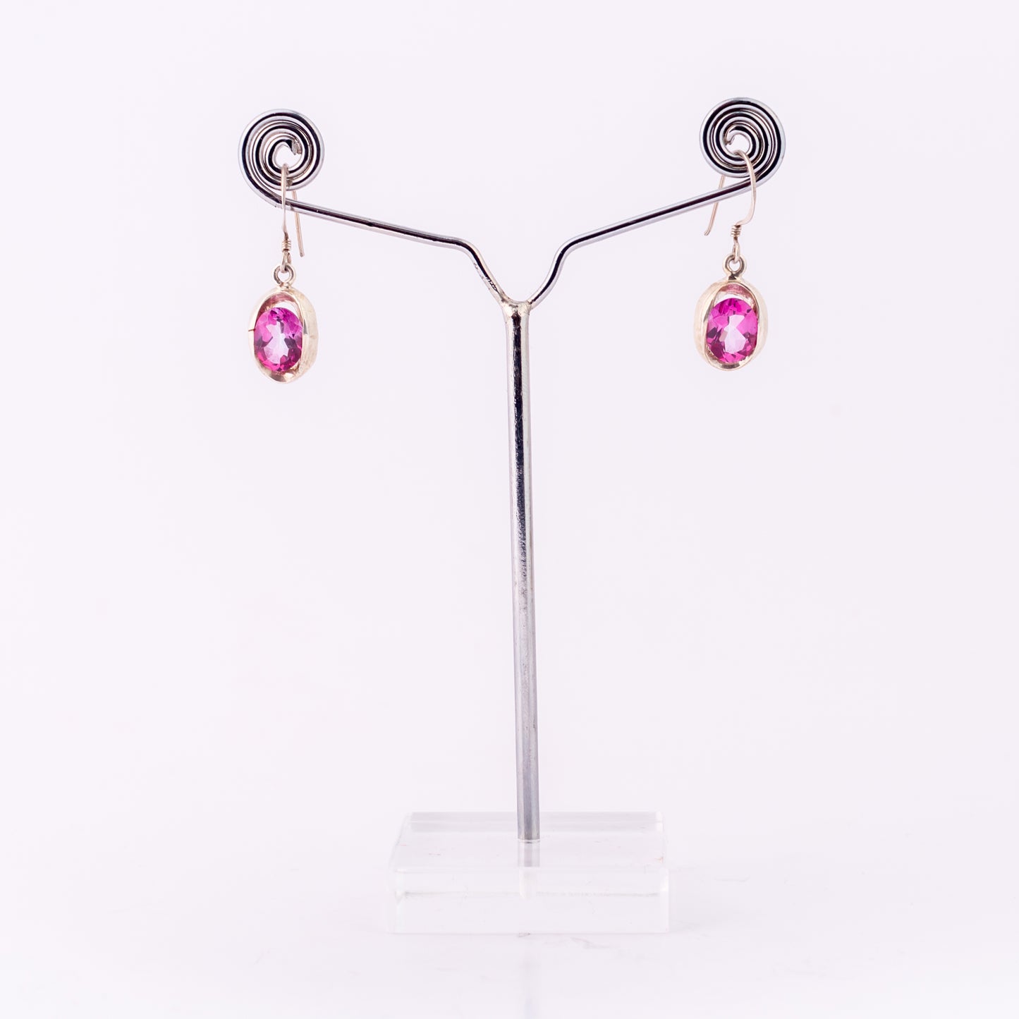 pink topaz earring