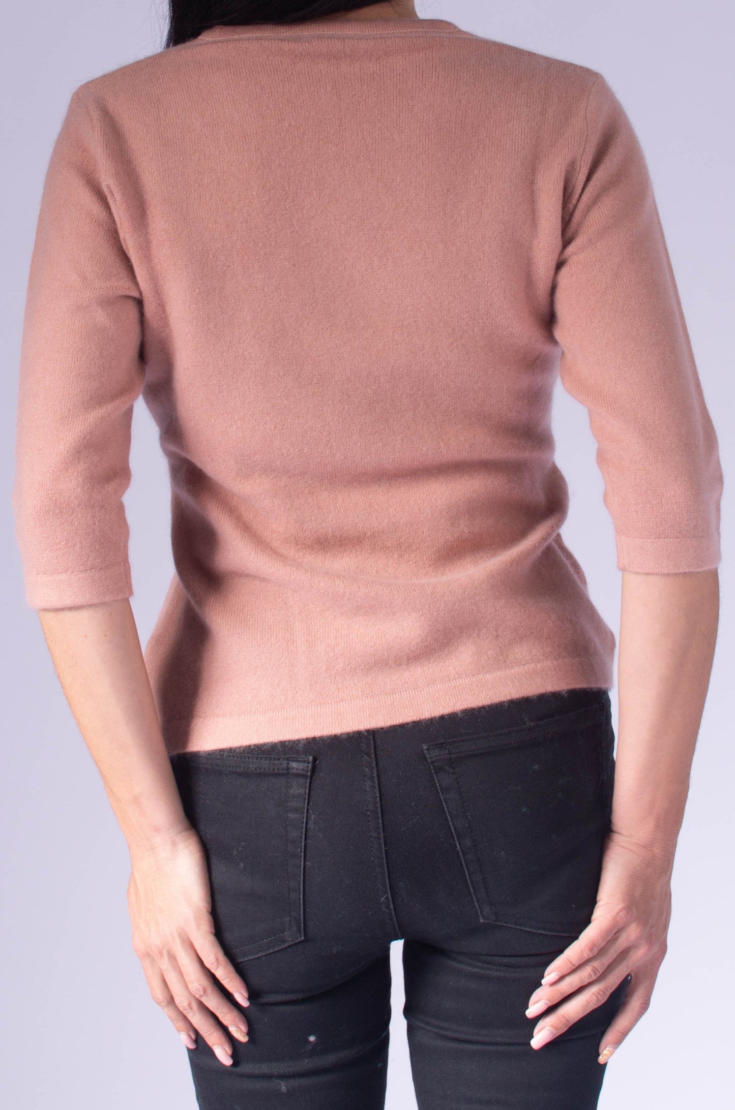 3/4-sleeved petite v-neck