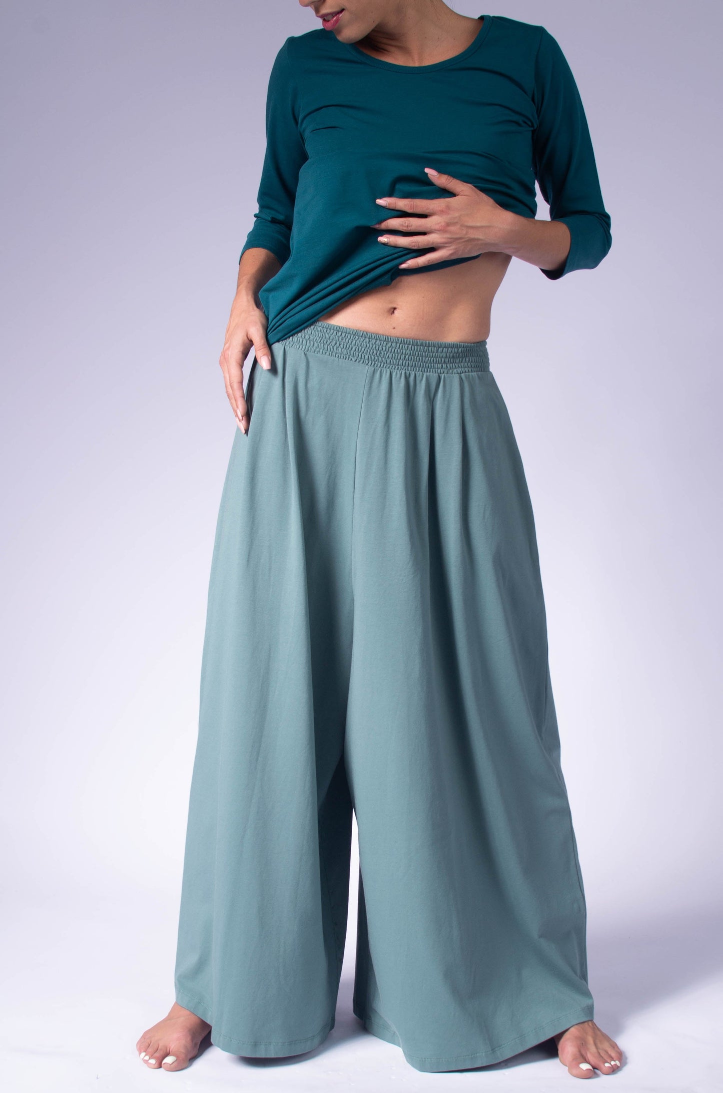 ladies loose fitting jersey pants