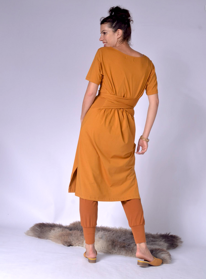 ladies dress with back wrap