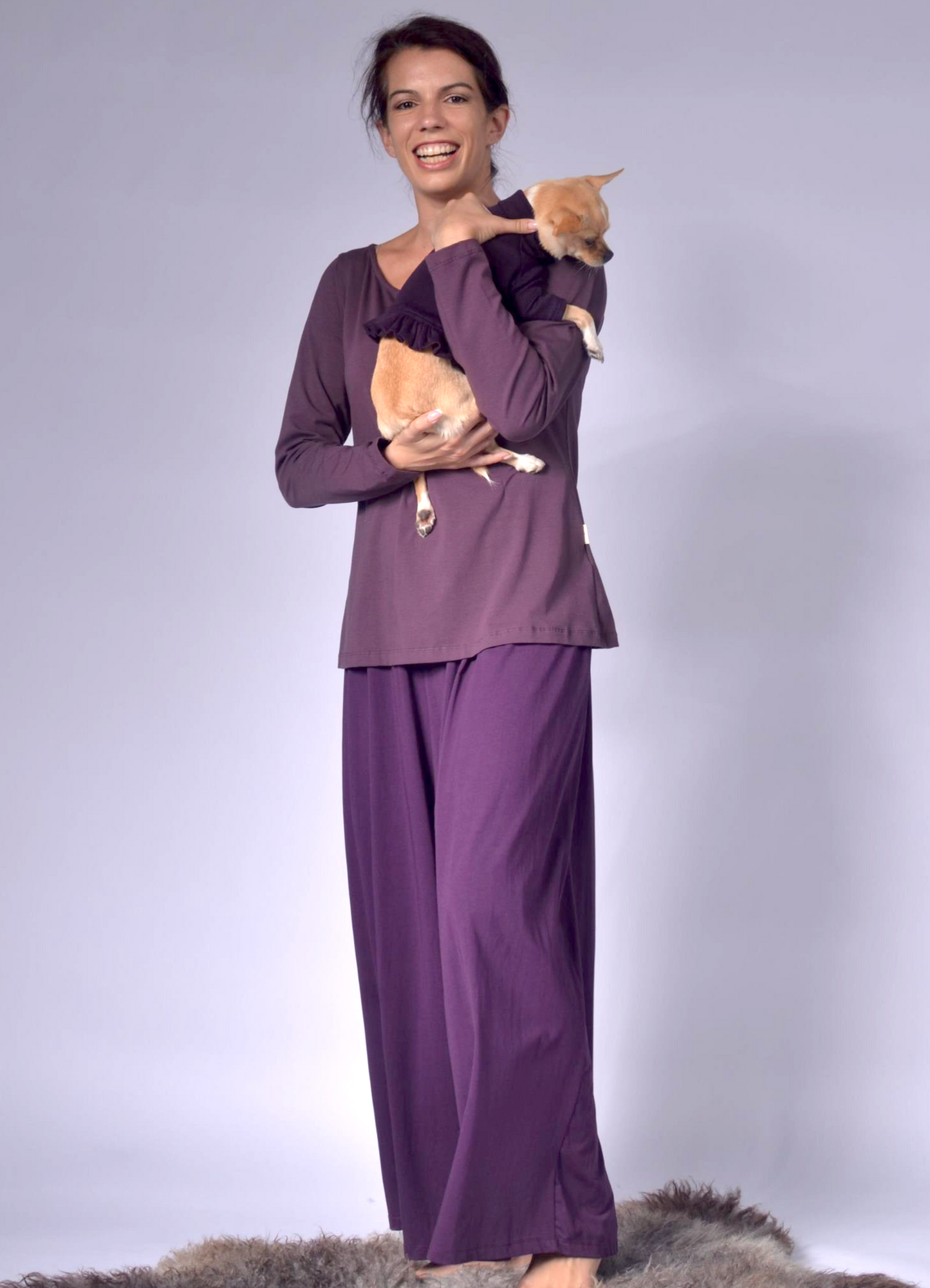 ladies loose fitting jersey pants