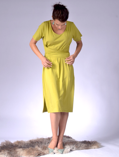 ladies dress with back wrap