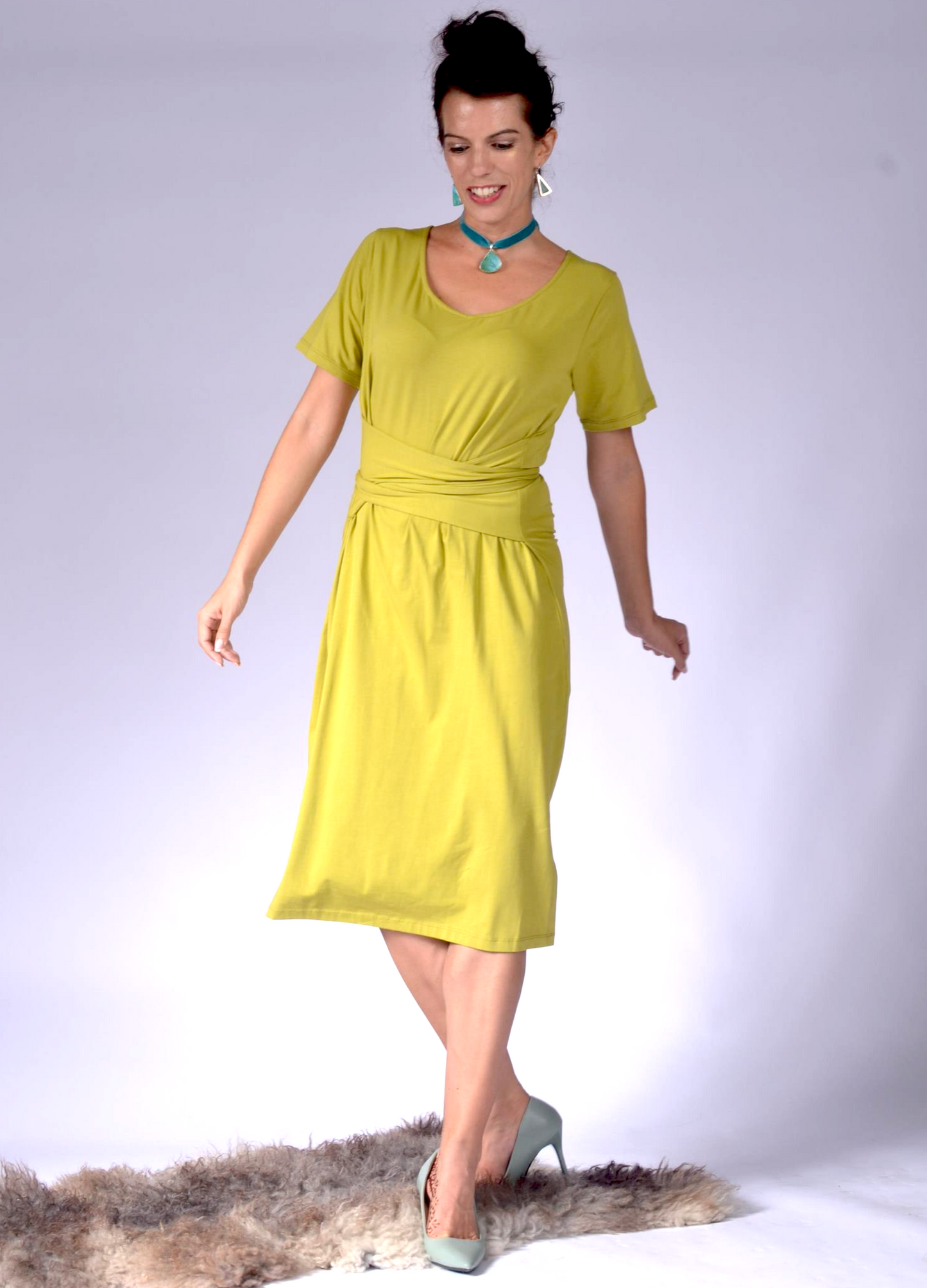 ladies dress with back wrap