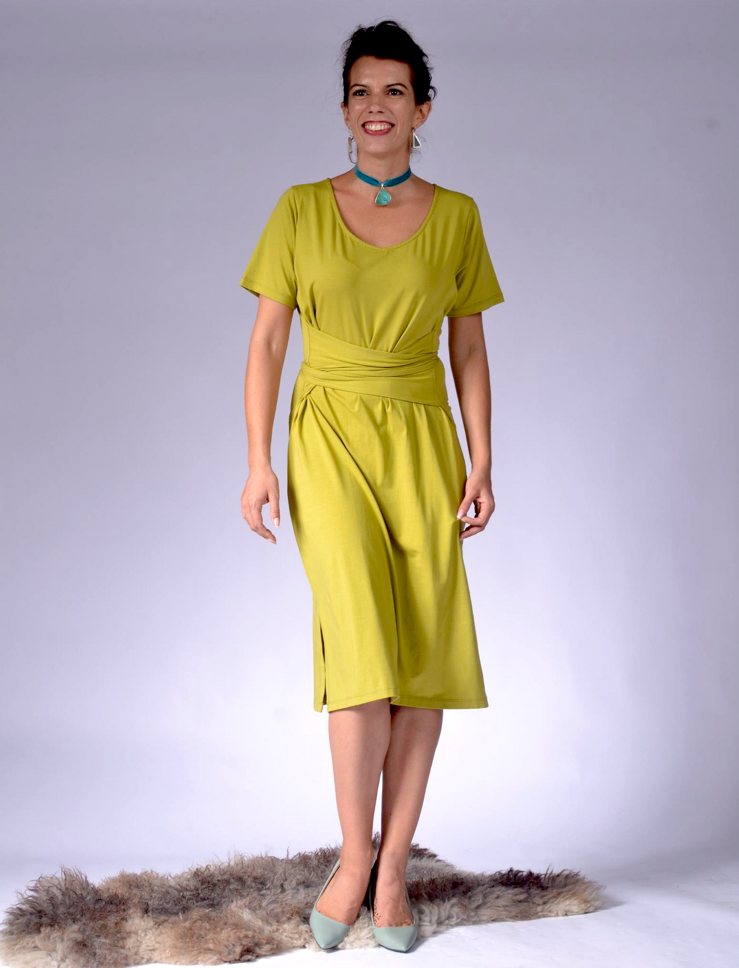 ladies dress with back wrap