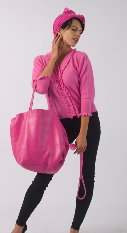 pink tote bag