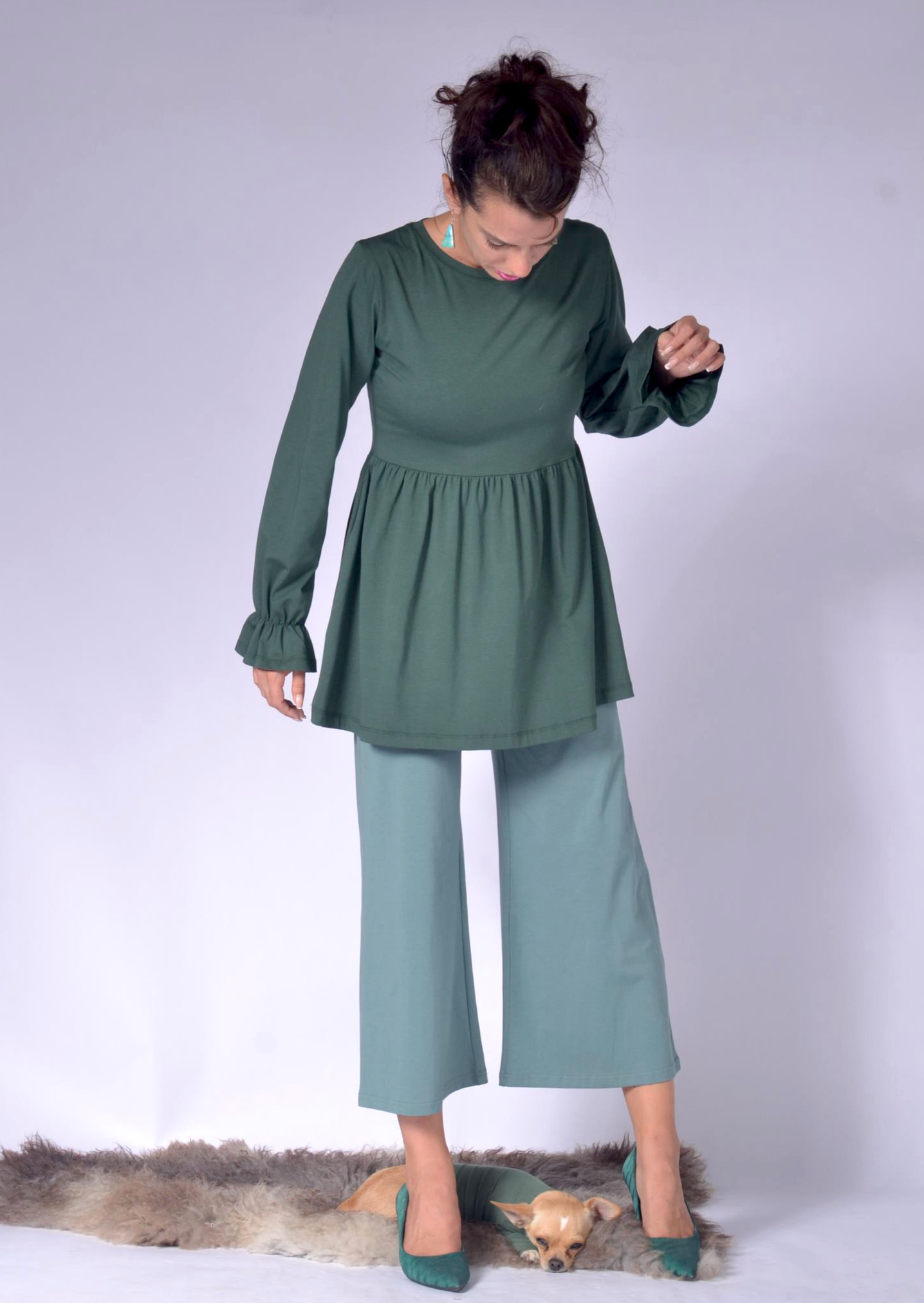 ladies loose fitting jersey pants